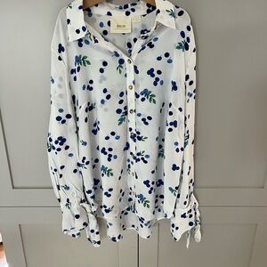 Anthropologie Maeve Blueberry Blithe Button Down